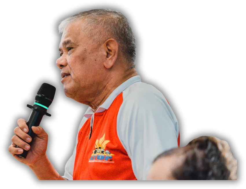 Orlando F. Marquez, National President of LTOP, speaking at a gathering